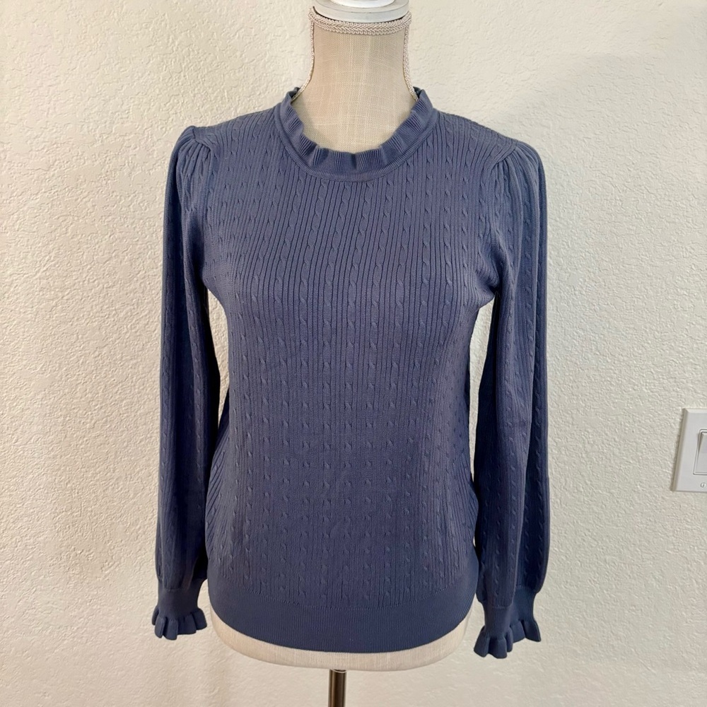 Adrianna Papell Blue‎ Textured Women's Blouse